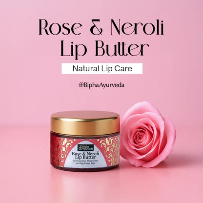 Rose & Neroli Lip Butter - Moisturizes, Nourishes and Hydrates Lips 10 gm