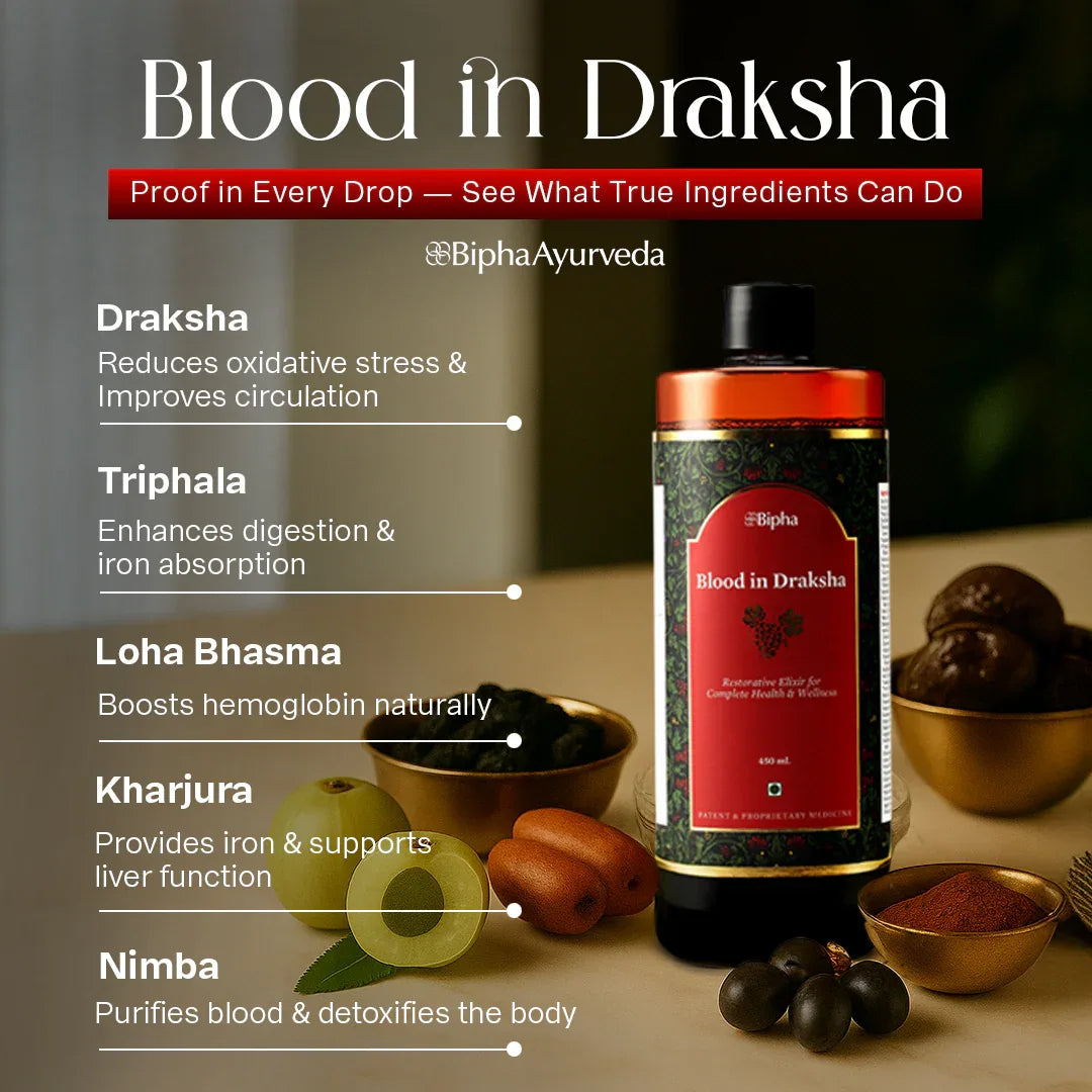 Blood in Draksha - Natural Immunity Booster made with Handpicked Ayurveda Herbs & Exotic Spices matured on a base of Kali Draksha (Black Grapes) 450ml