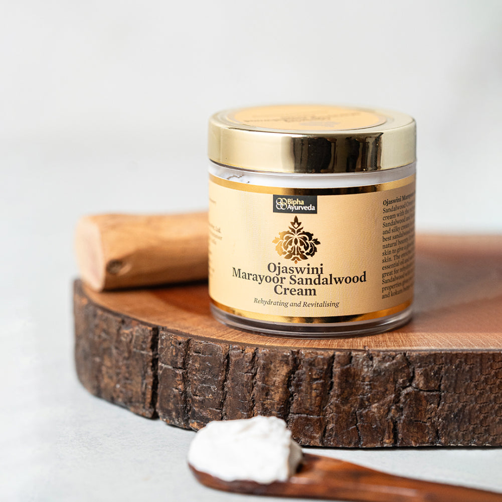 Ojaswini Marayoor Sandalwood Cream-A rich textured cream for Nourished& Smooth skin with the Pure Extracts of Sandalwood. Natural Moisturizer for Dry Skin - 35gm