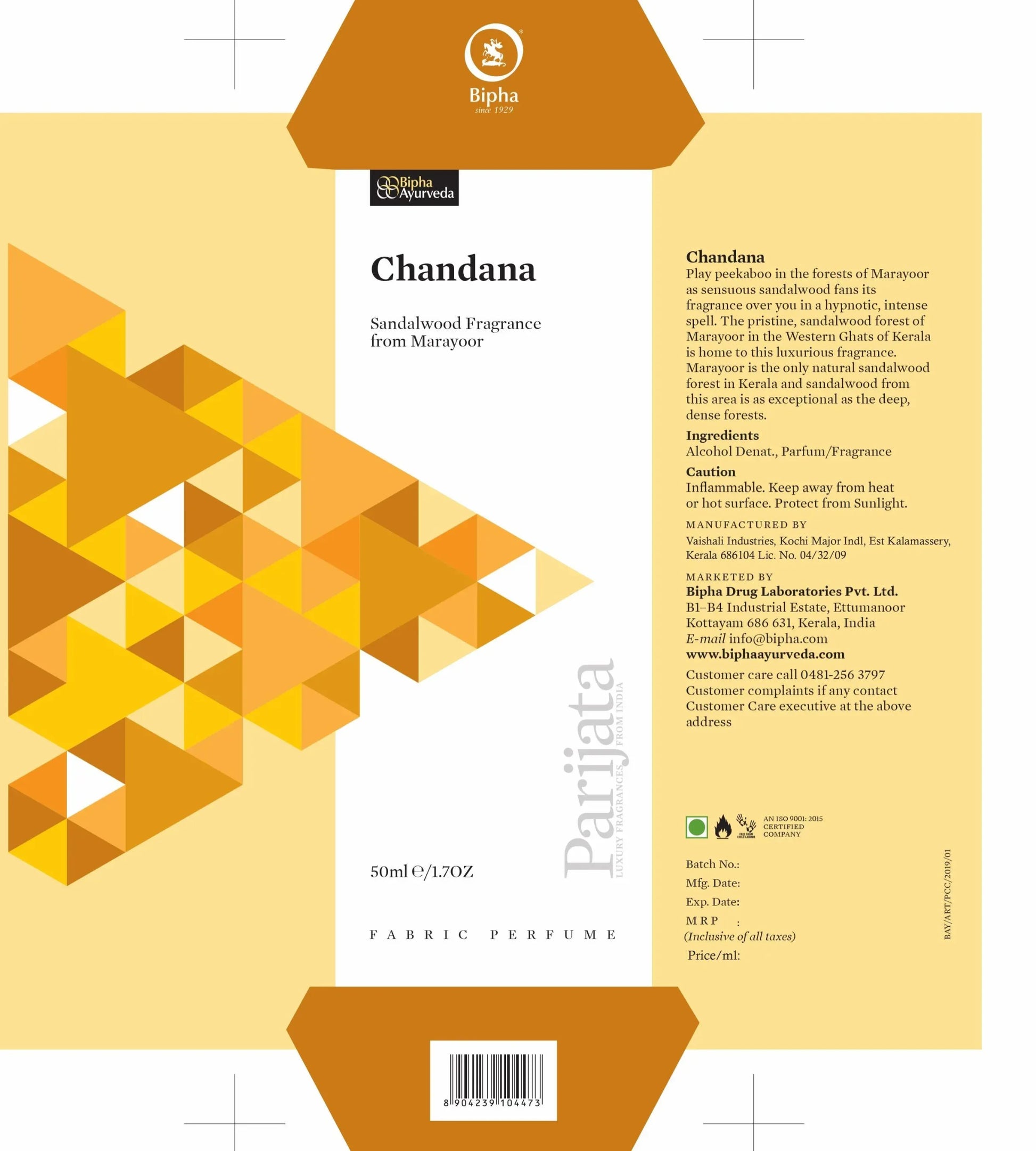 Parijata Chandana-Sandalwood Fragrance from Marayoor 50 ml