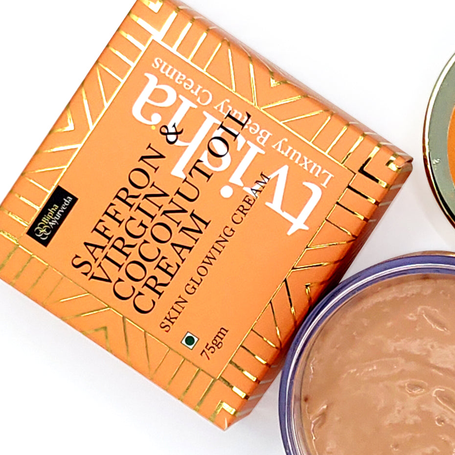 Tvisha - Saffron & Virgin Coconut Oil Cream - Skin Glowing Night Cream 75 gm