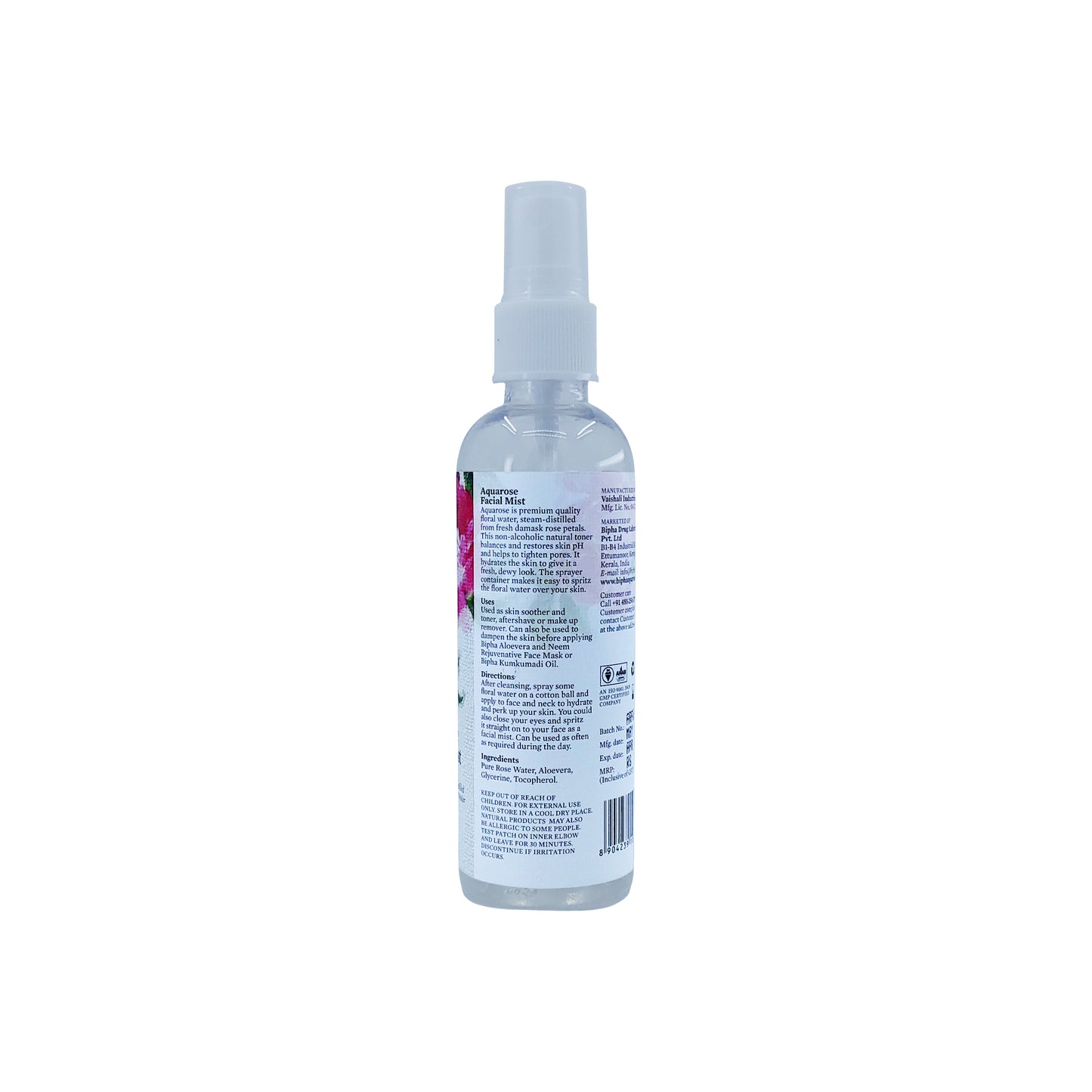 Aquarose Face Mist 90 ml - 100 % natural steam distilled Rosa damascena flower water
