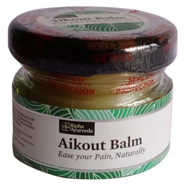 Aikout Pain Balm for Joint pain aches & sprains. Made with natural plant butters & pure herbs. Free from synthetic colours & fragrances 20 gm