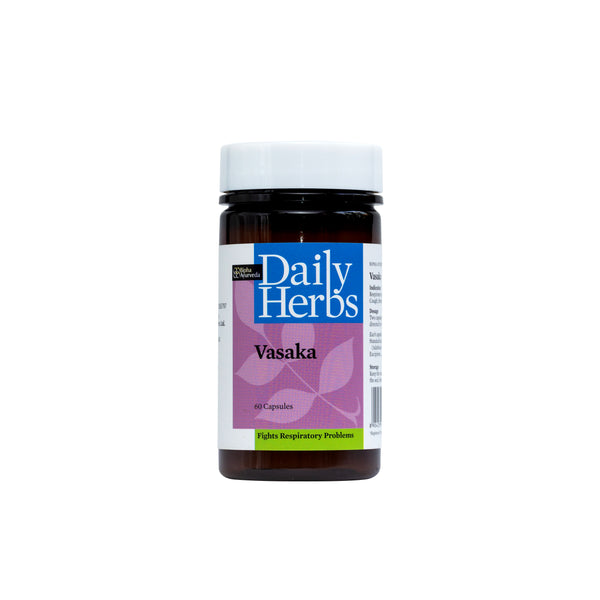 Vasaka- Pure Vasaka Extract 60 Veg Capsule Respiratory wellness,Fights Allergies, Strengthens & Tones the Respiratory system , Relieves Cough