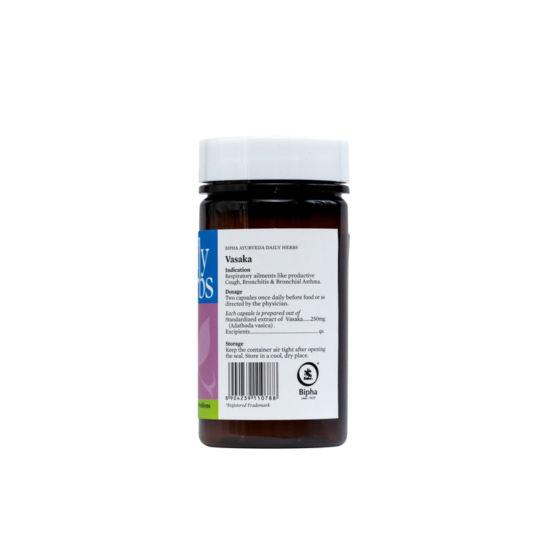 Vasaka- Pure Vasaka Extract 60 Veg Capsule Respiratory wellness,Fights Allergies, Strengthens & Tones the Respiratory system , Relieves Cough