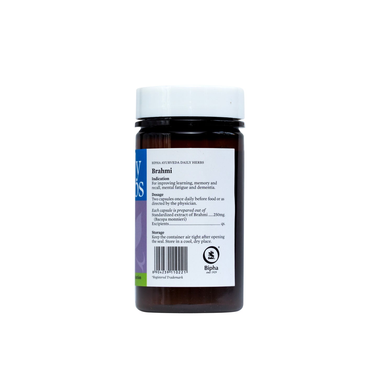 Brahmi-Pure Brahmi  Extract with Baccosides 60 Veg Capsule  for Memory , Mental Alertness and Brain wellness  .