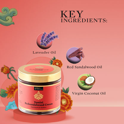 Yamini Redsandalwood Night Cream for Flawless Youthful Skin enriched with Natural Butters, Essential oils and Pure Active Herbs 75 gm