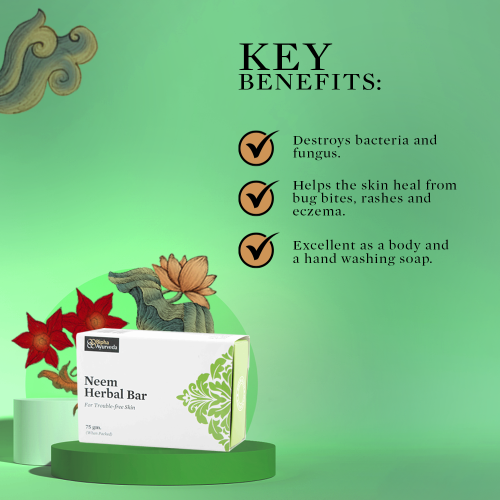 Neem Herbal Bar  - For Trouble-free Skin