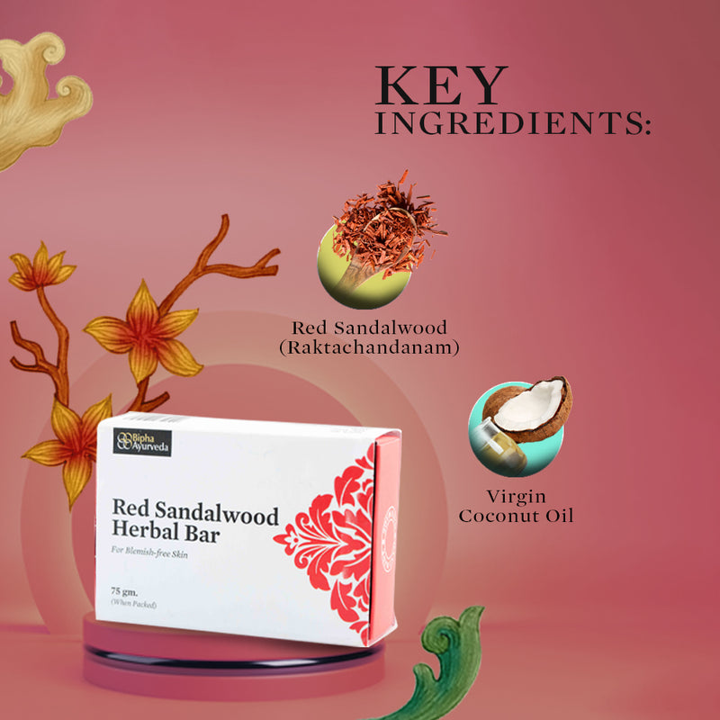 Red Sandalwood Herbal Bar - For Blemish-free Skin (75 gm)