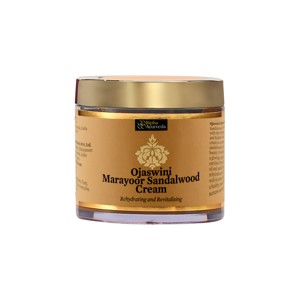 Ojaswini Marayoor Sandalwood Cream-A rich textured cream for Nourished& Smooth skin with the Pure Extracts of Sandalwood. Natural Moisturizer for Dry Skin 75 gm