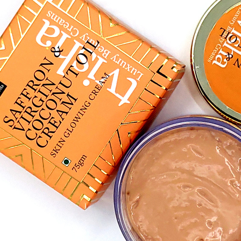 Tvisha - Saffron & Virgin Coconut Oil Cream - Skin Glowing Night Cream 75 gm